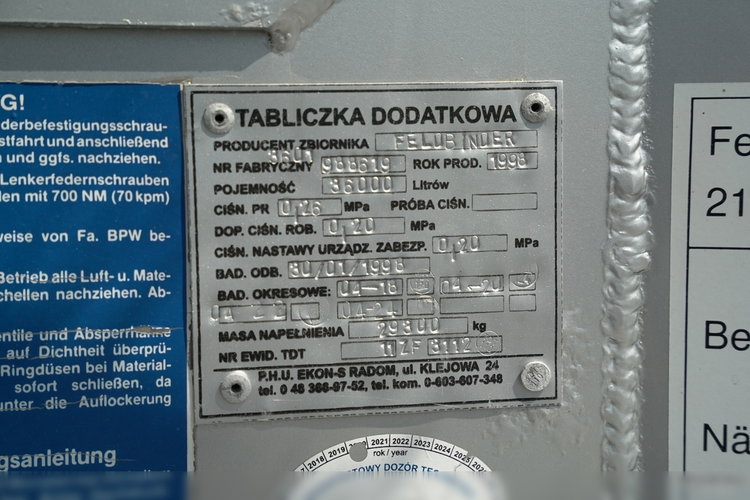 Feldbinder / CEMENTONACZEPA / 3 KOMORY / 36 000 L / SILOS / DO MATERIAŁÓW SYPKICH  / ALUFELGI zdjęcie 23