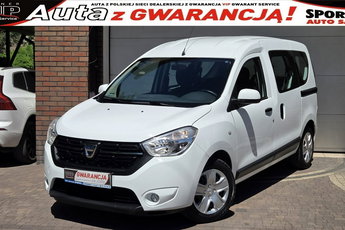 Dacia Dokker TYLKO 31 tys km 1.6SCE 102KM, Laureate, Salon PL Serwis ASO, F.VAT23%, 
