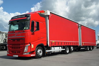 Volvo FH 460 / ZESTAW TANDEM / 120 M3 / PRZEJAZDOWY / I-SAVE / KLIMA POSTOJOWA / OŚ PODNOSZONA SKRĘTNA / WIELTON / PLANDEKA ZBROJONA 6x2