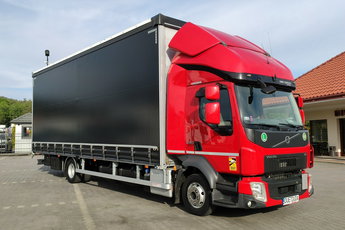 Volvo FL12.240 E6 Firana Tył Drzwi Dach Zsuwany Bogato Wyposażony Ład-5523kg DMC-11990kg Kabina Glob Salon PL Zadbany Super STAN