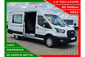 Ford transit L4H3 99999zł NETTO Brygadówka 7 osób 2.0TdCi/131KM