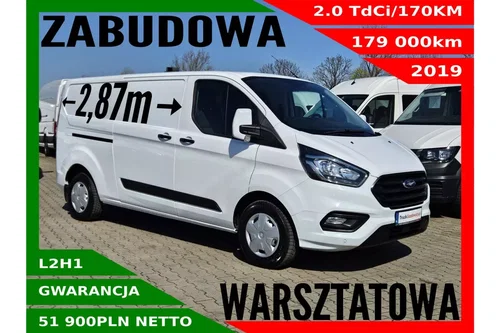 Ford transit-custom L2H1 51900zł NETTO Zabudowa warsztatowa 2.0TdCi/170KM