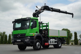 Mercedes AROCS 1835 / 4x4 / SKRZYNIOWY  + HDS HIAB 162 ES-3 / STEROWANIE RADIOWE / ROTATOR  / WIDŁY / EURO 6