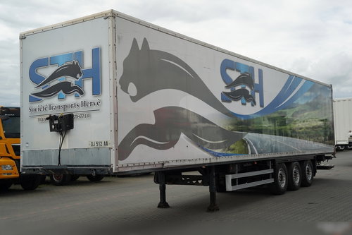 LECITRAILER / KONTENER / WINDA PALFINGER 2 500 KG / OŚ PODNOSZONA  / SAF / MOCNA PODŁOGA / ROLETA 
