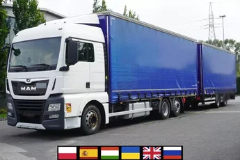MAN TGX 26.510 6x2-4 / Firanka 20 EPAL / 3. oś skrętna / zestaw z przyczepą 18 EPAL / 2 szt_256105