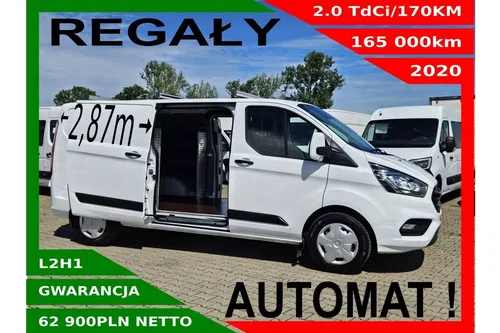 Ford transit-custom L2H1 62900zł NETTO regały 2.0TdCi/170KM