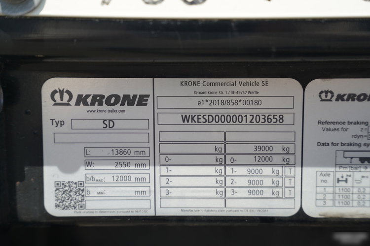 Krone FIRANKA / STANDARD / 2 OSIE PODNOSZONE / PALECIARA /  zdjęcie 30