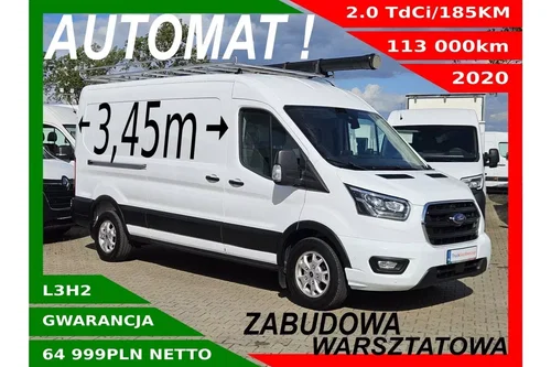 Ford transit L3H2 64999zł NETTO Zabudowa warsztatowa 2.0TdCi/185KM automat