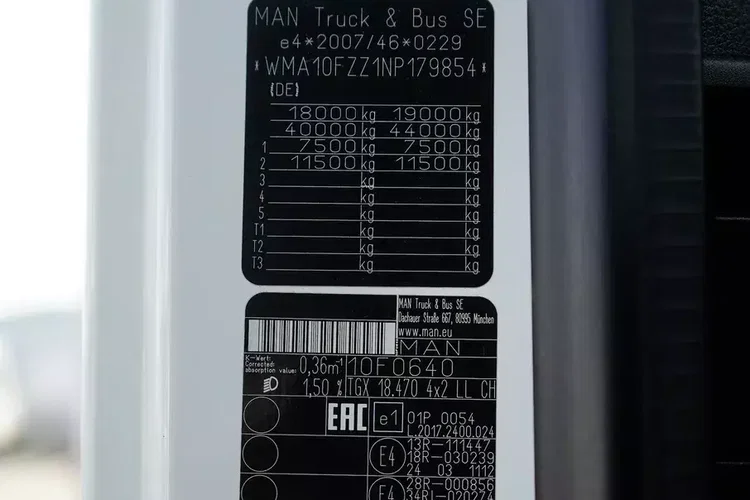 MAN TGX / 18.470 / E 6 / GX / FIRANKA / 19 PALET / RETARDER / ŁAD. 8050 KG zdjęcie 11