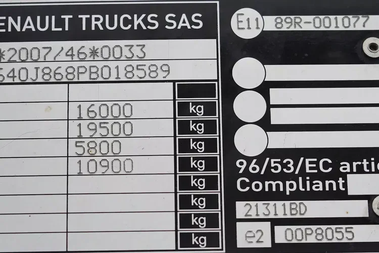 Renault / D 16 / 280 / ACC / EURO 6 / KONTENER + WINDA / ŁAD. 9095 KG / 18 PALET zdjęcie 11