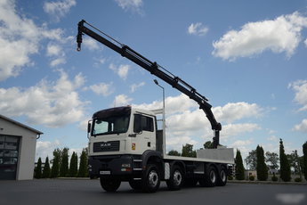 MAN TGA 35.360 /  PLATFORMA 8x4 + HDS HIAB 166 D-4 / MAX UDŹWIG: 4 600 KG / ROTATOR / PILOT