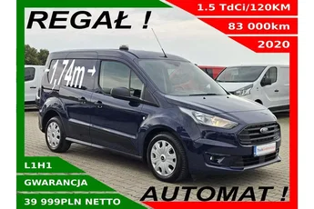 Ford transit-connect L1H1 39999zł NETTO Regał 1.5TdCi/120KM automat