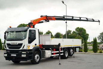 Iveco STRALIS 420 / 6x2 / SKRZYNIOWY - 7.1 M / HDS PALFINGER PK- 23001- EH E- 17 M / MAX UDŹWIG 5 600 KG / OŚ PODNOSZONA I SKRĘTNA / EURO 6