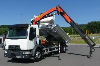 Renault D 18.280 / WYWROTKA 2 STR + HDS SKŁADANY W Z /