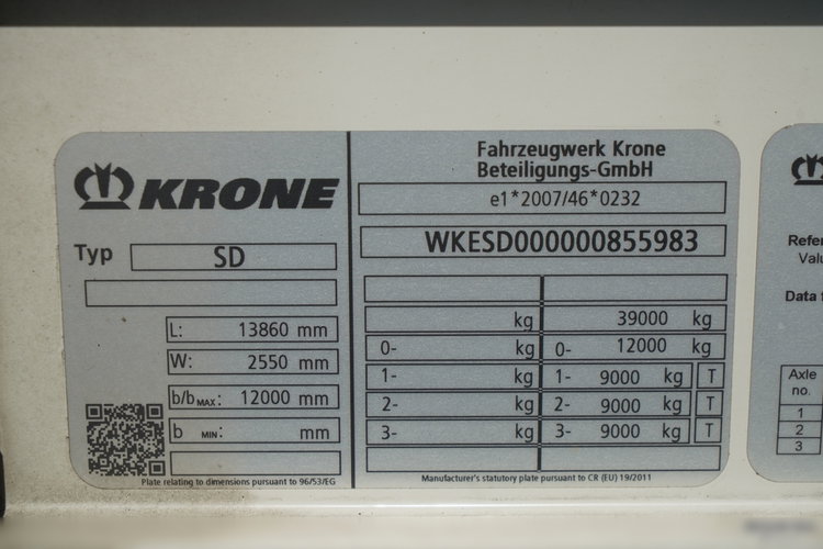Krone FIRANKA / STANDARD / OŚ PODNOSZONA / zdjęcie 25