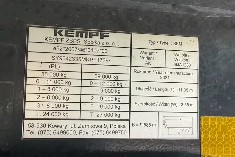 KEMPF Wywrotka 53m3 Super Stan zdjęcie 13