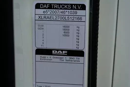 DAF LF / 260 / E 6 / ACC / BURTOFIRANKA + WINDA / ŁAD. 8 975 KG / 18 PALET zdjęcie 3