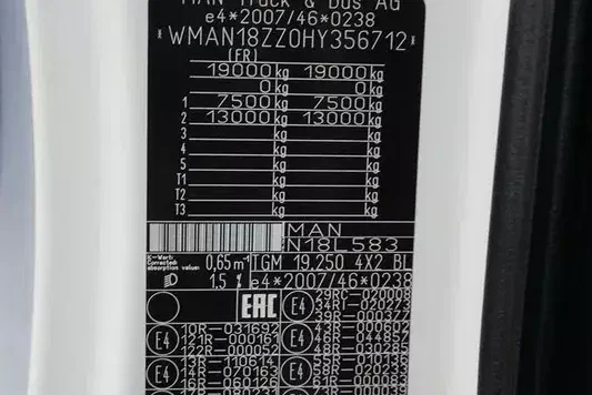 MAN TGM / 19.250 / E 6 / ACC / WYWROTKA / ŁAD. 9775 KG zdjęcie 3