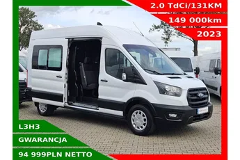 Ford transit L3H3 94999zł NETTO Brygadówka 6 osób 2.0TdCi/131KM