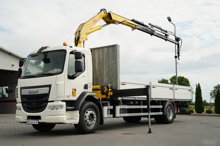 DAF LF 250 / 4X2 / SKRZYNIOWY - 7.3 + HDS HYVA HB 150X -E3 / STEROWANIE RADIOWE / ROTATOR / MAX UDŹWIG: 5200 KG / EURO 6 zdjęcie 1