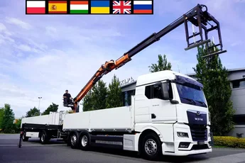 MAN TGX 26.470 6x2-4 / 30 tys. km / HDS Atlas 170.2vb-a12 / oś skrętna / Przyczepa Krone 18 EPAL_260983
