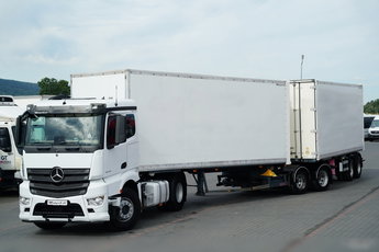 Samro / ZESTAW / NACZEPA / KONTENER / PRZEJAZDOWY / B-TRAIN / 7.3 + 7.3m / MOCNA PODŁOGA