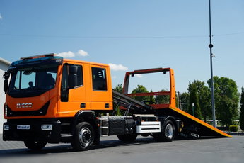 Iveco EUROCARGO / LAWETA HYDRAULICZNA / PLATFORMA - 6 M / BRYGADÓWKA - 6 OSÓB / WYCIĄGARKA / EURO 6