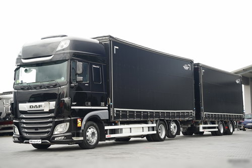 DAF XF 480 / ZESTAW TANDEM 120 M3 / PRZEJAZDOWY / KLIMA POSTOJOWA / 7.7 M + 7.7 M / WECON / 2022 ROK /