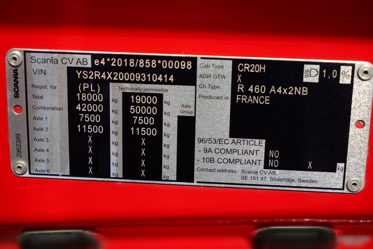 Scania R 460  SUPER  / RETARDER / KLIMA POSTOJOWA   / CAŁA NA PODUSZKACH   /  OPONY 100% / EURO 6 zdjęcie 39