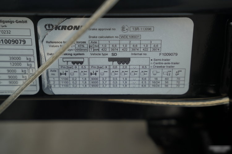 Krone FIRANKA / MEGA / DACH PODNOSZONY / OŚ PODNOSZONA / zdjęcie 31