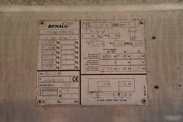 BENALU / RUCHOMA PODŁOGA / WALKING FLOOR / 92 m3 / 2X  OŚ PODNOSZONA / OSIE SAF / ALUFELGI / zdjęcie 32