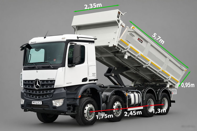 Mercedes AROCS 3240 / 8x4 / WYWROTKA - 5.7 M / HYDROBURTA / AUTOMAT / EURO 6 / zdjęcie 2