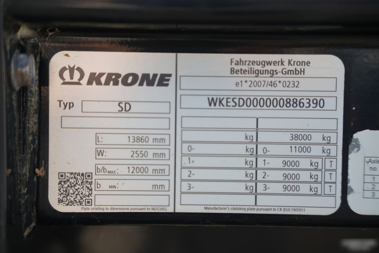 Krone / FIRANKA / STANDARD / PALECIARA / 2X OŚ PODNOSZONA / 150 TYŚ. KM. / MAŁO UŻYWANA / zdjęcie 27