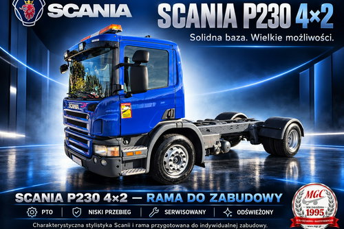 Scania P280 4x2 MODEL 2009 / 4X2 / RAMA / POD WUKO LUB WYWROTKĘ / KRÓTKA