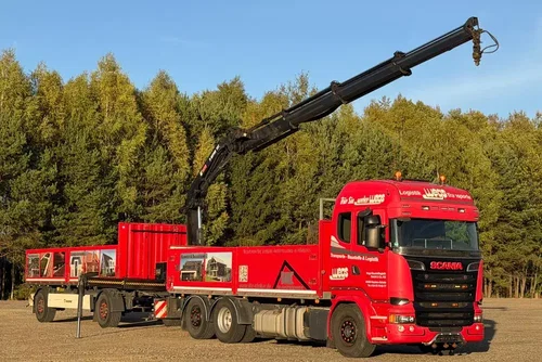 Scania Scania R450 z HDS dźwig hiab x-hipro 192 E-3 przyczepa Krone rotor