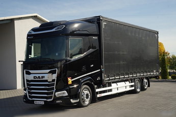 DAF XG 480 / FIRANKA - 7.7 M / 6X2 / KLIMA POSTOJOWA / OŚ PODNOSZONA / DACH PODNOSZONY / EURO 6