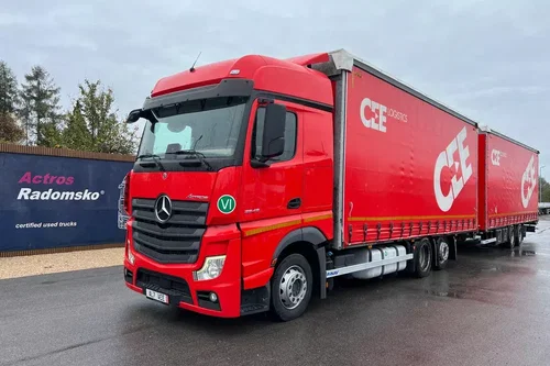 Mercedes ACTROS MP5 7.7+7.7 jumbo zestaw 38 palet 120m