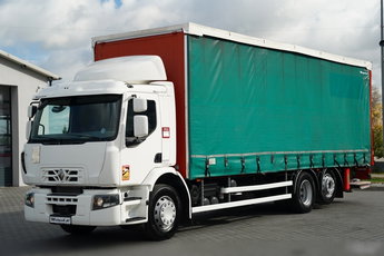 Renault D 26 WIDE / 6x2 / FIRANKA - 8, 5 M / SOLÓWKA / WINDA DHOLLANDIA - 1 500 KG / OŚ PODNOSZONA I SKRĘTNA / MOCNA PODŁOGA / ZBROJONA PLANDEKA / EURO 6