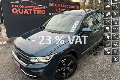Volkswagen Tiguan Salon Polska .Vat 23%. Serwis ASO. 4X4.Dsg.Full-Led.Kamera.Pakiet zima